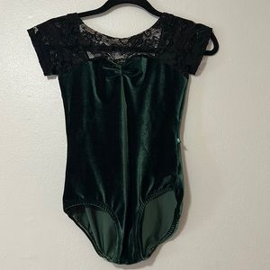 LuckyLeo velvet & lace acorn style cap sleeve leotard / Lucky Leo / ballet dance